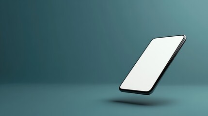Poster - Minimal floating phone mockup, blank screen for advertising, luxury product showcase.