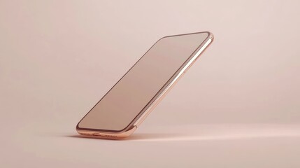 Poster - Minimal floating phone mockup, blank screen for advertising, luxury product showcase.