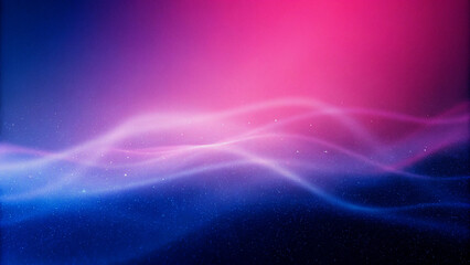 Wall Mural - abstract digital waves of pink and blue light