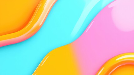 Poster - close-up of vibrant abstract shapes and patterns illustrating hyperpop culture with ample copy space