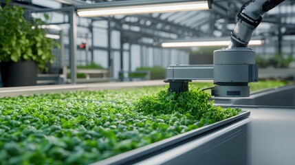 Poster - Robotic system harvesting fresh greens in a fully automated indoor farm.