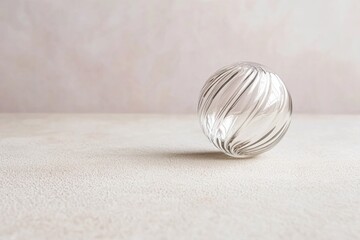 Poster - close-up of single decorative glass ornament on smooth plain surface