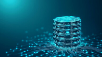 Aufkleber - Digital data storage with glowing server stacks and network connections
