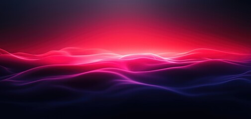 Aufkleber - A vibrant abstract image featuring flowing waves of pink and blue light against a dark background.