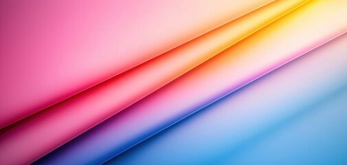 Poster - A vibrant gradient of pink, orange, and blue curves, showcasing smooth transitions of color on a textured surface.