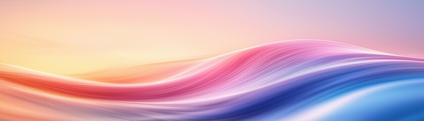 Poster - A soft gradient of pink and blue waves transitions gently, evoking a serene and calming atmosphere.