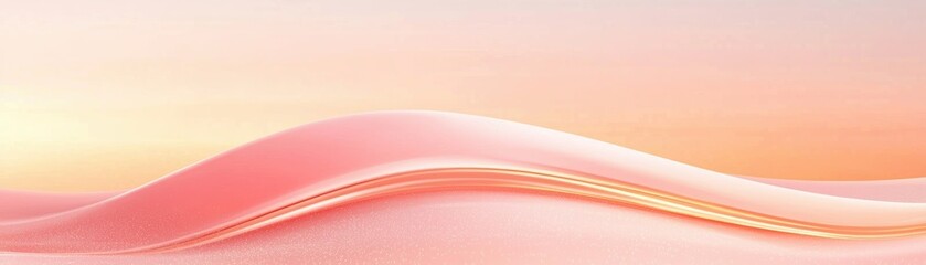 Poster - A serene landscape featuring soft, flowing pink and orange hues, evoking a sense of calm and tranquility.