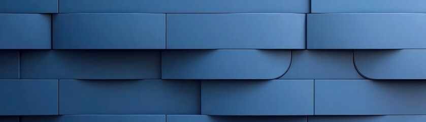 Poster - A textured blue wall featuring a modern design with layered patterns and smooth surfaces.