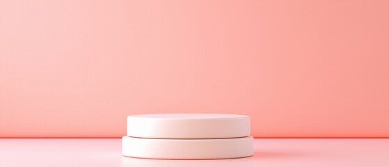 Poster - A minimalistic white product sits on a soft pink background, creating a clean and modern aesthetic.