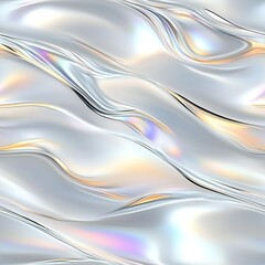 Poster - Vibrant holographic background features iridescent hues and flowing wavy lines, perfect for wallpaper and packaging design SEAMLESS PATTERN