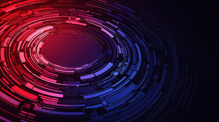 Poster - Abstract digital background with circular patterns in red and blue hues