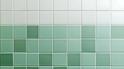 Aufkleber - A textured surface of white and green tiles, creating a refreshing and clean visual pattern. Ideal for backgrounds, backdrops, and minimalist designs.