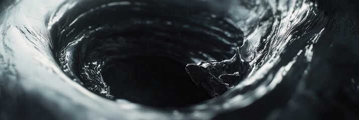 A black hole distorting time, twisting reality around its event horizon, cinematic realism