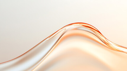 Leinwandbilder - Flowing Liquid: An abstract rendering of a fluid dynamic, showcasing a gentle wave-like pattern with transparent and light orange hues against a light backdrop.