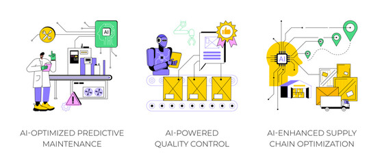 Fototapete - ai in manufacturing abstract concept vector illustrations.
