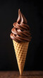 © Kiozmedias.fr - Glace italienne au chocolat isolée sur fond noir