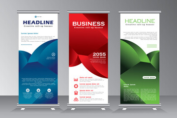 Wall Mural - Corporate roll up banner design template for your business, Roll up banner design, Vertical banner template for event, conferance, exhibition, party, vector eps 10