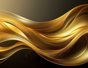 Wall Mural - abstract gold and transparent wave pattern