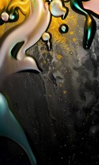 Poster - Vibrant liquid movement transforming colorful abstract patterns in dynamic fluid art