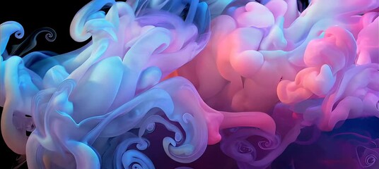Poster - Mesmerizing swirls of vibrant smoke dance in ethereal motion across abstract canvas
