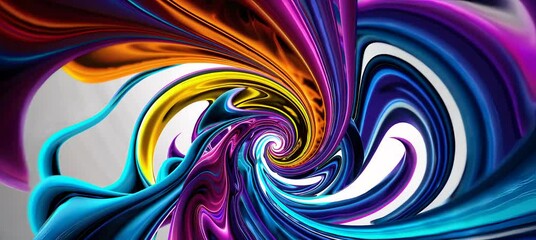 Poster - Dynamic swirling paint colors merging into vibrant abstract patterns