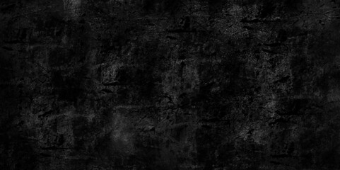 Poster - Abstract black grunge overly grains and concrete stone crack wall background. black slate stone wall background pattern with high resolution. black marble texture. black paper texture.