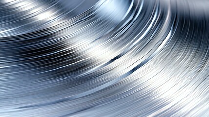 Poster - Metallic silver wave pattern with smooth curved lines and dynamic motion effect creates modern abstract background with light reflections and glossy surface.