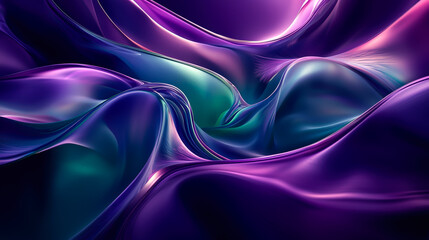 Aufkleber - Vibrant abstract patterns in purple and green shades creating a mesmerizing flow