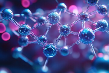Poster - Colorful molecular structure highlighting intricate connections in a scientific context