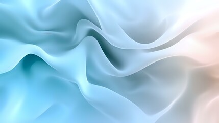Poster - Soft flowing fabric in gentle turquoise and white creates ethereal waves and folds. Abstract background with smooth gradients and elegant curves suitable for luxury designs.