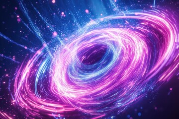 Poster - colorful spiral formation with glowing particles creates a cosmic visual effect in space