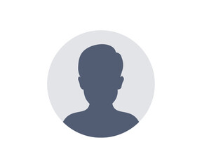 Poster - User profile icon. Profile picture, portrait symbol. User member, People icon in flat style. Circle button with avatar photo silhouette vector design and illustration.
