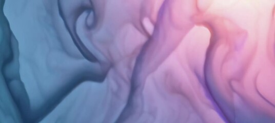 Poster - Vivid fluid dynamics: mesmerizing blue and pink ink swirl in water