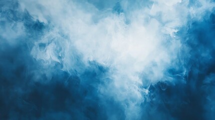 Poster - Wisps of blue mist dance softly in a tranquil space, enveloping the surroundings in a calming embrace. The blend of colors evokes a sense of mystery and peace