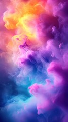 Poster - Ethereal cosmic cloud of vibrant colors blending in a mesmerizing dance of light and shadow creating a dreamy and surreal atmosphere