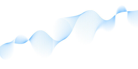 Leinwandbilder - Smooth wave abstract vector background layout design.background image with dynamic curves.Abstract blue futuristic blend waves lines technology background and sound wave lines on white background.	