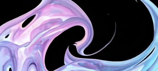 Poster - Abstract fluid dynamics: mesmerizing liquid movement in pastel hues