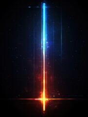 Poster - Abstract glowing lines in dark space creating a futuristic and technological visual with vibrant colors and light effects