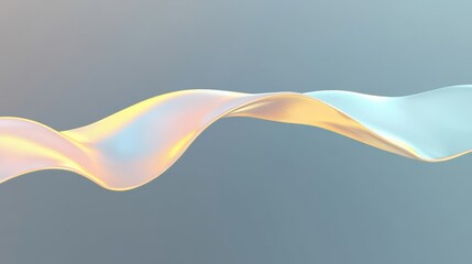 Poster - Abstract flowing wave in soft pastel tones against a subtle gradient background