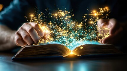 Poster - Unlocking the Magic of Knowledge An Open Book Radiating Captivating Possibilities Filled with Endless Transformation