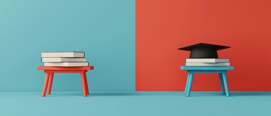 Poster - Lifelong Learning Infographics concept. Comparison Infographic Displaying Traditional and Modern Educational Concepts