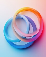 Poster - Abstract Interlocking Rings in Gradient Colors on Soft Background for Modern Design and Creative Concepts
