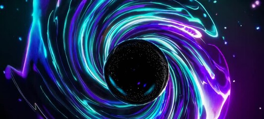 Poster - Mesmerizing neon vortex pulsating with hypnotic energy in cosmic spiral