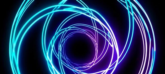 Poster - Dynamic neon light trails forming geometric patterns with pulsating color shifts