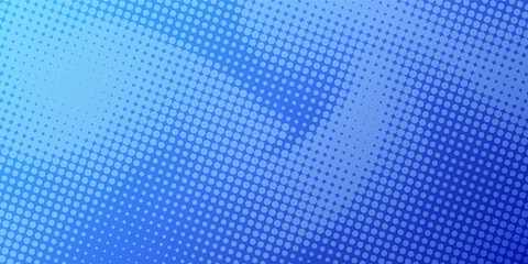 Blue color halftone pattern background. Blue dots pattern. Blue gradient halftone background.