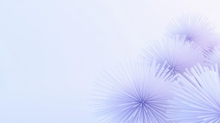 Poster - Abstract spherical shapes with soft purple spikes on light background