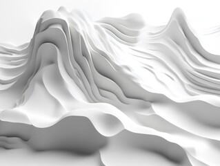 Aufkleber - Abstract white landscape with smooth flowing curves and soft shadows creating a serene and modern backdrop for creative projects