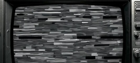 Poster - Retro television static transitioning to interference patterns over time
