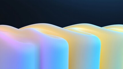 Poster - Abstract wave design with gradient colors in a futuristic style