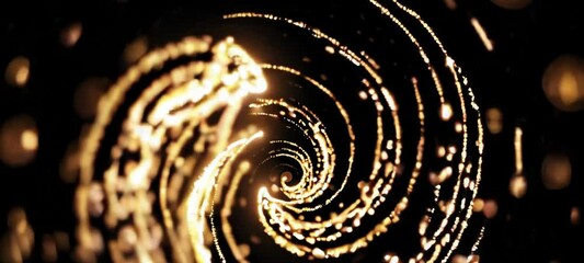 Poster - Golden spiral of light: mesmerizing whirl of illuminating particles in motion
